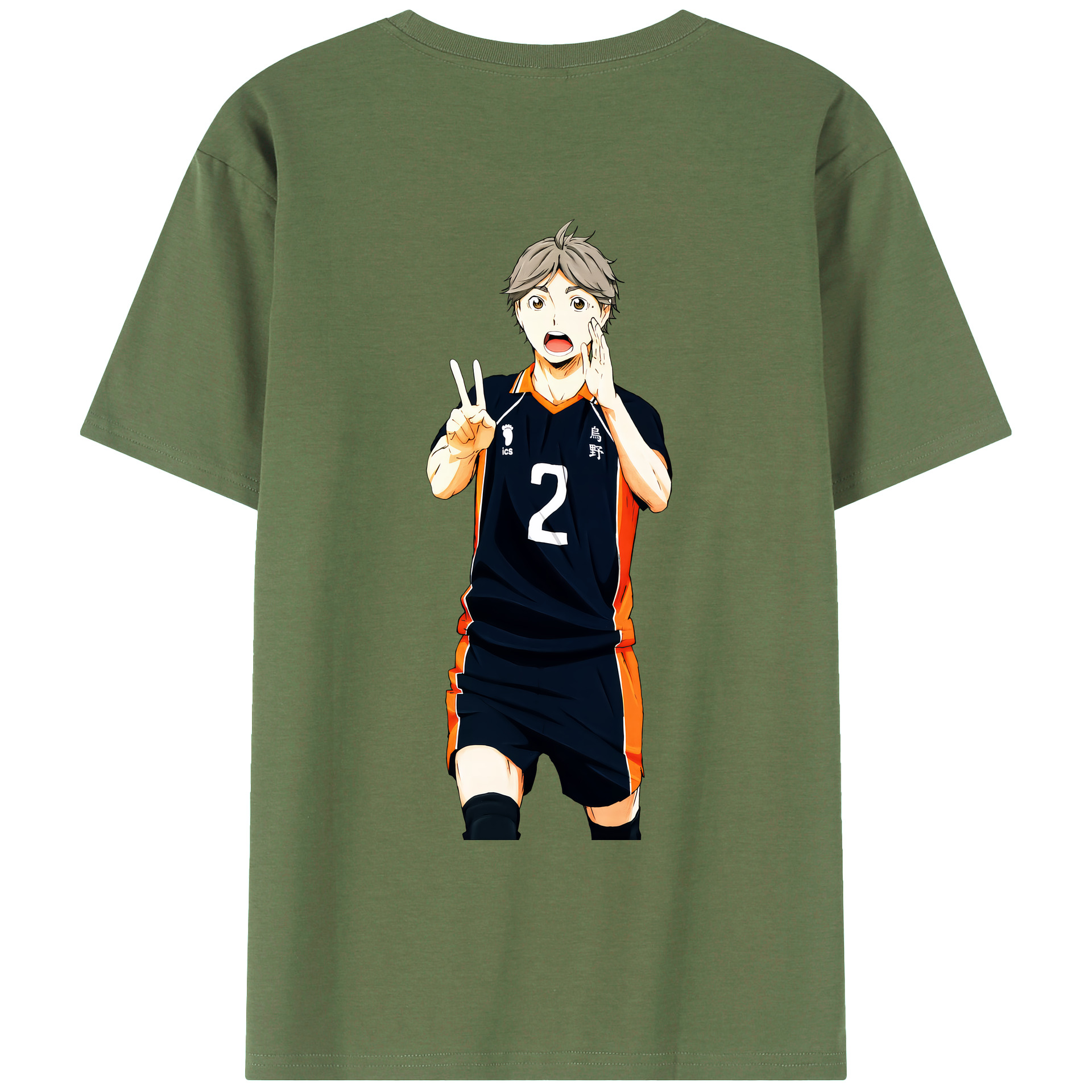 （画像用） ハイキュー!! Haikyu!! 綿100％ メンズ半袖Tシャツ（バックプリント） 通気性